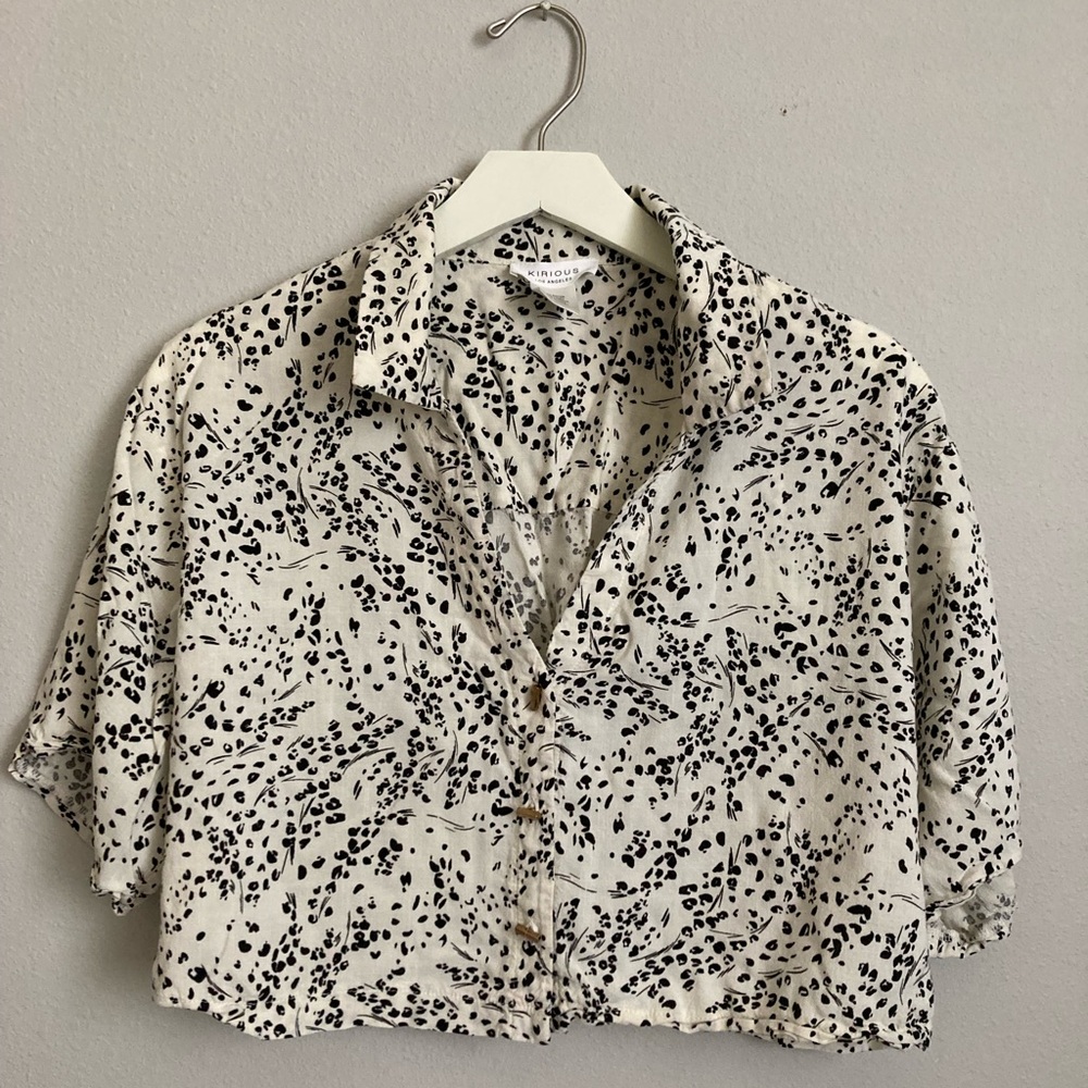 Kirious Cropped Button-Up Shirt - size xl